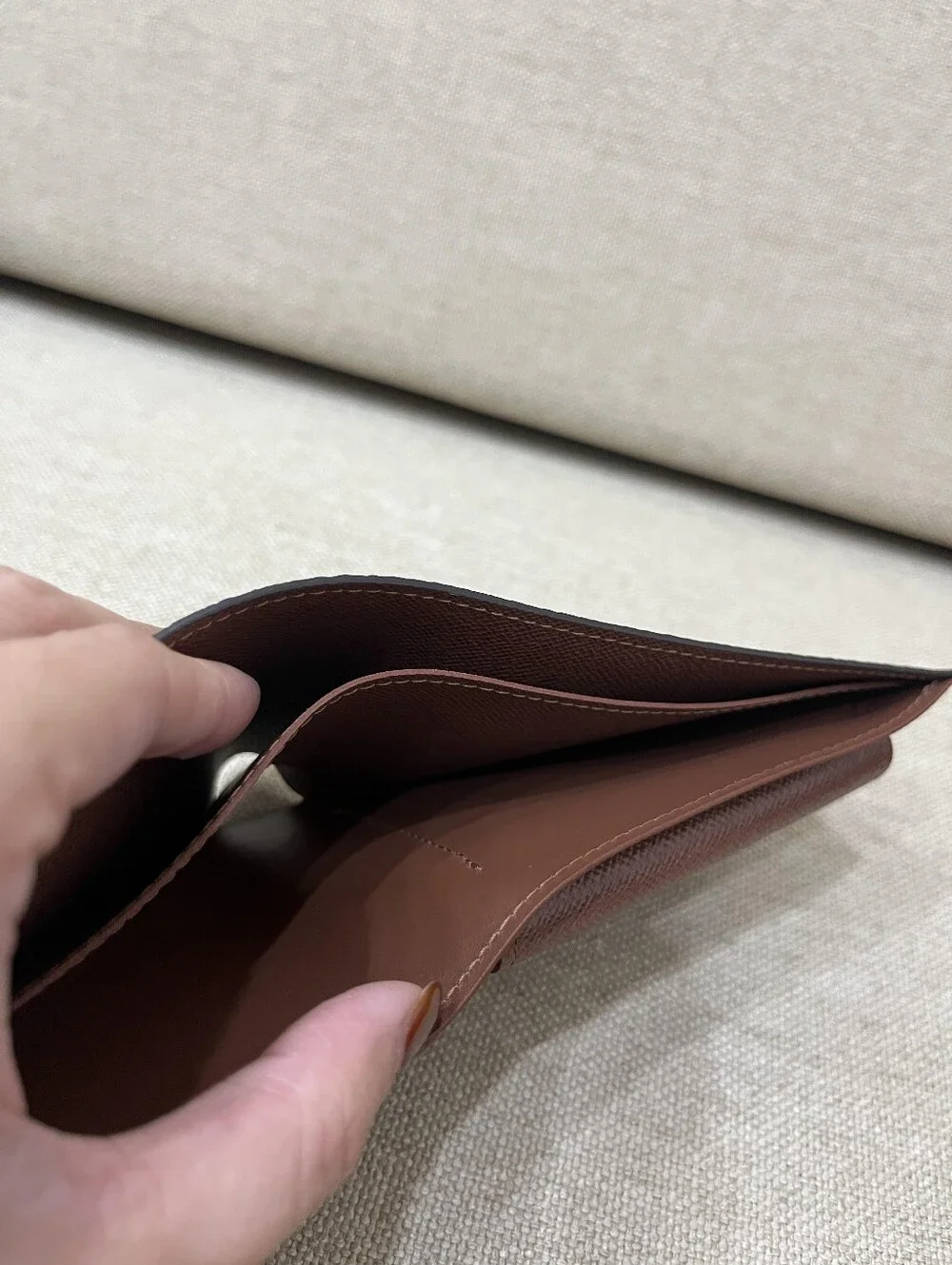 Louis Vuitton Tan/Brown Leather Money Clip Wallet